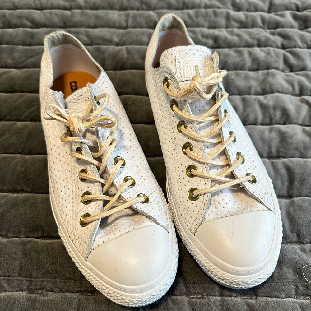 Converse Women's White Leather Sneakers